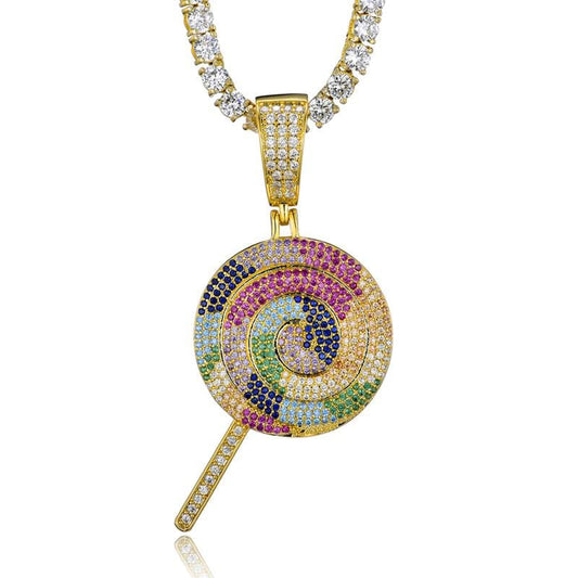 Iced Out Lollipop Pendant